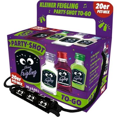 Kleiner Feigling Feier-Shot to go – 20x 0,02L PET-Flaschen inkl. 140 cm Umhängekordel – 4 Sorten: Das Original, Coco Biscuit, Green Lemon, Red Berry Sour – Bruchsicher & Ideal für unterwegs Kleiner Feigling Feier-Shot to go – 20x 0,02L PET-Flaschen inkl. 140 cm Umhängekordel – 4 Sorten: Das Original, Coco Biscuit, Green Lemon, Red Berry Sour – Bruchsicher & Ideal für unterwegs