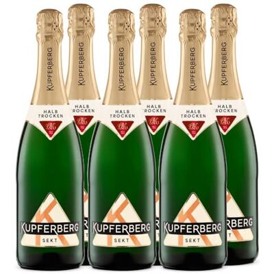 Kupferberg Gold Sekt Halbtrocken (6 x 0,75 l) fruchtig und delikate Sekt-Cuvée mit 11,0% vol., Aromen frischer Birnen und Äpfel, feinperlig, Sekttradition seit 150 Jahren Kupferberg Gold Sekt Halbtrocken (6 x 0,75 l) fruchtig und delikate Sekt-Cuvée mit 11,0% vol., Aromen frischer Birnen und Äpfel, feinperlig, Sekttradition seit 150 Jahren