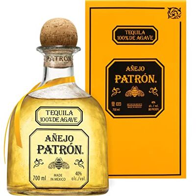 Patron PATRÓN Añejo Premium Tequila, creata in Messico in piccoli lotti a partire dal 100% della migliore agave Weber Blue, invecchiata per oltre 12 mesi in botti di rovere, Vol. 40%, 70 cl / 700 ml Patron PATRÓN Añejo Premium Tequila, creata in Messico in piccoli lotti a partire dal 100% della migliore agave Weber Blue, invecchiata per oltre 12 mesi in botti di rovere, Vol. 40%, 70 cl / 700 ml