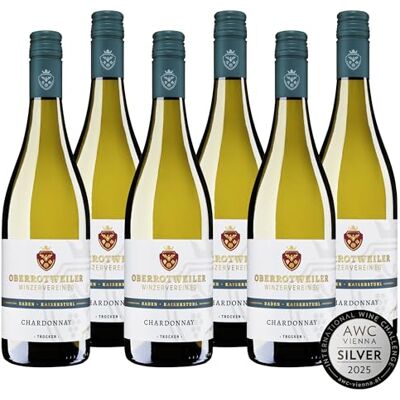 Oberrotweiler Winzerverein eG Oberrotweiler Chardonnay QbA trocken SILBER 2025 AWC Vienna Weißwein trocken, kräftig elegant im Geschmack Badischer Qualitäts-Wein, Anbaugebiet Kaiserstuhl Oberrotweiler Winzerverein eG Oberrotweiler Chardonnay QbA trocken SILBER 2025 AWC Vienna Weißwein trocken, kräftig elegant im Geschmack Badischer Qualitäts-Wein, Anbaugebiet Kaiserstuhl