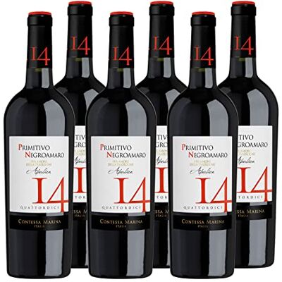 Contessa Marina Primitivo Negroamaro Puglia IGT 14 Rotwein Apulien halbtrocken (6 x 0.75l) Contessa Marina Primitivo Negroamaro Puglia IGT 14 Rotwein Apulien halbtrocken (6 x 0.75l)