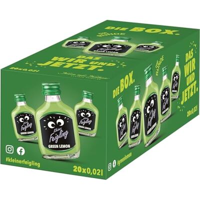 Kleiner Feigling Green Lemon, Vodka-Likör mit Limette, 20 x 20ml, 15% Vol. Spritzig-fruchtiger Shot mit Limettengeschmack, Knalliges Grün, Kult seit 1992, Ideal für Partys und Sommerabende Kleiner Feigling Green Lemon, Vodka-Likör mit Limette, 20 x 20ml, 15% Vol. Spritzig-fruchtiger Shot mit Limettengeschmack, Knalliges Grün, Kult seit 1992, Ideal für Partys und Sommerabende