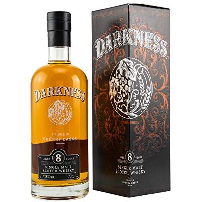 DARKNESS Single Malt Scotch Whisky 700 ml 47,8% Vol. 8 Jahre In Oloroso-Octave-Fässern nachgereift Fruchtige & würzige Aromen DARKNESS Single Malt Scotch Whisky 700 ml 47,8% Vol. 8 Jahre In Oloroso-Octave-Fässern nachgereift Fruchtige & würzige Aromen
