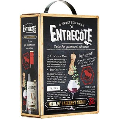 Entrecote Merlot, Cabernet Sauvignon, Syrah Rotwein aus Frankreich BIB Bag in Box (1 x 3 l) Entrecote Merlot, Cabernet Sauvignon, Syrah Rotwein aus Frankreich BIB Bag in Box (1 x 3 l)