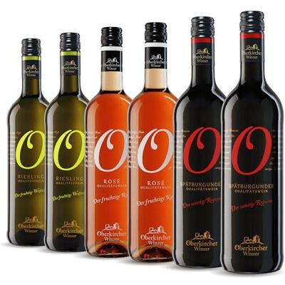 Oberkircher Winzer Wein-Paket COLLECTION "O" Weißwein (Riesling), Rosé & Rotwein feinherb mild im Geschmack, ideal als Wein-Geschenk, deutscher Wein aus Baden (6 x 0,75l) Oberkircher Winzer Wein-Paket COLLECTION "O" Weißwein (Riesling), Rosé & Rotwein feinherb mild im Geschmack, ideal als Wein-Geschenk, deutscher Wein aus Baden (6 x 0,75l)
