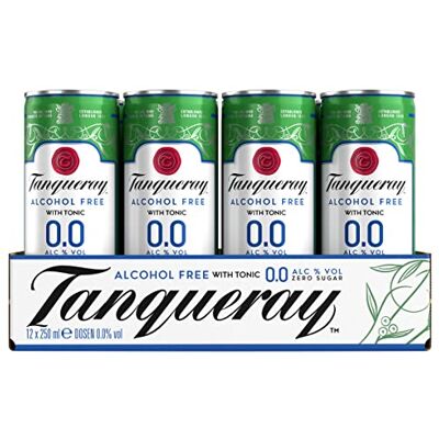 Tanqueray 0.0% & Tonic, Alkoholfreies Mixgetränk, 12 Dosen, 250 ml 0.0% & Tonic, Alkoholfreies Mixgetränk, 12 Dosen, 250 ml, Zuckerfrei, Kalorienfrei Tanqueray 0.0% & Tonic, Alkoholfreies Mixgetränk, 12 Dosen, 250 ml 0.0% & Tonic, Alkoholfreies Mixgetränk, 12 Dosen, 250 ml, Zuckerfrei, Kalorienfrei