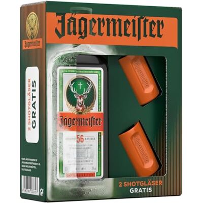 Jägermeister Geschenkset 0,7l Kräuterlikör mit Shotgläser 2cl 35% Vol. 2 x 2cl Likörglas in #CultureOrange – perfekt zum Verschenken und Sammeln Gefrierfachgeeignet und Spülamschinenfest Jägermeister Geschenkset 0,7l Kräuterlikör mit Shotgläser 2cl 35% Vol. 2 x 2cl Likörglas in #CultureOrange – perfekt zum Verschenken und Sammeln Gefrierfachgeeignet und Spülamschinenfest