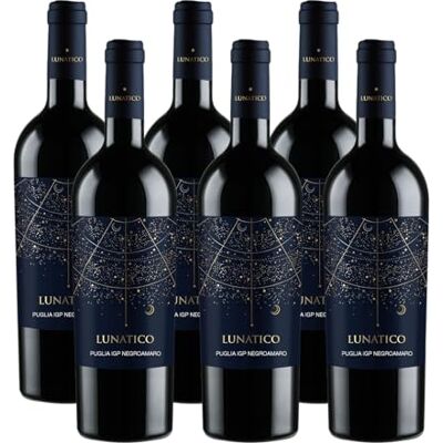 Lunatico Negroamaro – Trockener, körperreicher Rotwein aus Italien (6 x 0,75L) Lunatico Negroamaro – Trockener, körperreicher Rotwein aus Italien (6 x 0,75L)