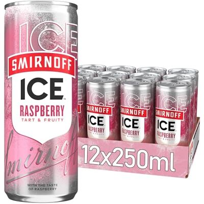 Smirnoff Ice Raspberry 12 Dosen, Mixgetränk, Vodka, 10% Vol, 250 ml Ice Raspberry 12 Dosen, Mixgetränk mit Vodka & Raspberry Geschmack, perfekt für Partys,10% Vol,250 ml Dosen Smirnoff Ice Raspberry 12 Dosen, Mixgetränk, Vodka, 10% Vol, 250 ml Ice Raspberry 12 Dosen, Mixgetränk mit Vodka & Raspberry Geschmack, perfekt für Partys,10% Vol,250 ml Dosen