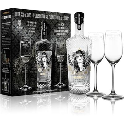 LOS MUERTOS PREMIUM SET Cristalino Premium Tequila Reposado 500ml 35% Vol. 2 Stielgläser von Riedel LOS MUERTOS PREMIUM SET Cristalino Premium Tequila Reposado 500ml 35% Vol. 2 Stielgläser von Riedel