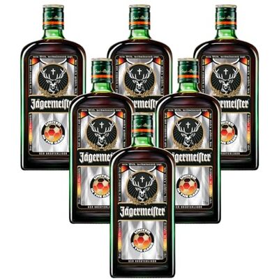 Jägermeister Fußball WM 2026 – 6 x 0,7 l Kräuterlikör 35% Vol. Fanartikel zur Weltmeisterschaft Das Original aus Wolfenbüttel Jägermeister Fußball WM 2026 – 6 x 0,7 l Kräuterlikör 35% Vol. Fanartikel zur Weltmeisterschaft Das Original aus Wolfenbüttel