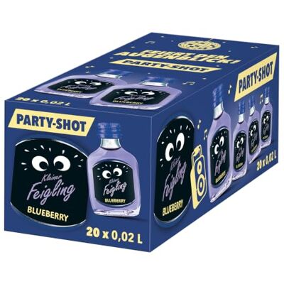 Kleiner Feigling Special Edition Blueberry, Vodka Shot 20 x 20 ml, 15% Vol Fruchtiger Blaubeer-Geschmack, Intensive blaubeerige Farbe, Ideal fuer Feiern und besondere Anlaesse mit Freunden Kleiner Feigling Special Edition Blueberry, Vodka Shot 20 x 20 ml, 15% Vol Fruchtiger Blaubeer-Geschmack, Intensive blaubeerige Farbe, Ideal fuer Feiern und besondere Anlaesse mit Freunden