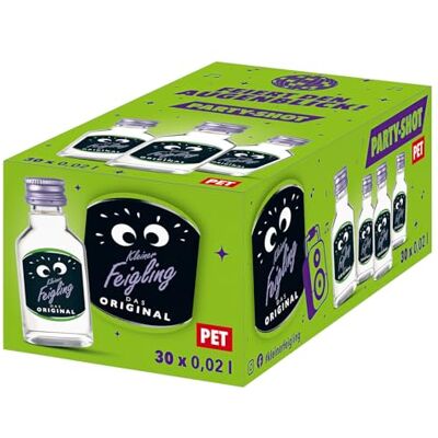 Kleiner Feigling Das Original, Vodka Feige 30 x 20 ml PET, 20 % Vol. Feigenaroma mit feinstem Wodka, PET-Flaschen ideal wo Glas verboten ist, Kult-Shot seit 1992, 30 Klopfer im Set Kleiner Feigling Das Original, Vodka Feige 30 x 20 ml PET, 20 % Vol. Feigenaroma mit feinstem Wodka, PET-Flaschen ideal wo Glas verboten ist, Kult-Shot seit 1992, 30 Klopfer im Set