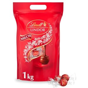 Lindt LINDOR Schokoladen Kugeln Vollmilch ca. 80 Milch-Schokolade mit zartschmelzender Füllung Großpackung, Pralinen-Geschenk, 1kg Lindt LINDOR Schokoladen Kugeln Vollmilch ca. 80 Milch-Schokolade mit zartschmelzender Füllung Großpackung, Pralinen-Geschenk, 1kg