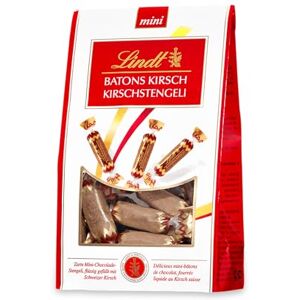Lindt Schokolade Baton Beutel Kirsch Mini 120g 15 Kirsch-Stengli in Vollmilch-Schokolade mit flüssigem Schweizer Kirschlikör alkoholisches Schokoladen-Geschenk Lindt Schokolade Baton Beutel Kirsch Mini 120g 15 Kirsch-Stengli in Vollmilch-Schokolade mit flüssigem Schweizer Kirschlikör alkoholisches Schokoladen-Geschenk