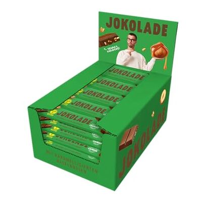 JOKOLADE 40 x 40 g Riegel Mit karamellisierten Haselnüssen & knusprigen Cerealien In praktischer Vorratsbox Vegan & Kakaofrei JOKOLADE 40 x 40 g Riegel Mit karamellisierten Haselnüssen & knusprigen Cerealien In praktischer Vorratsbox Vegan & Kakaofrei