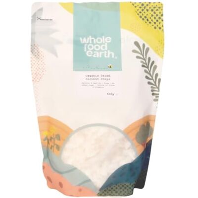 Wholefood Earth Organic Dried Coconut Chips – 500g Raw GMO Free Vegan High Fibre Certified Organic Wholefood Earth Organic Dried Coconut Chips – 500g Raw GMO Free Vegan High Fibre Certified Organic