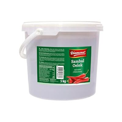 Diamond Sambal Oelek, Feurig scharfe Paste aus roten Chilischote, zum Verfeinern von Wok-Gerichten, Reispfannen & Bratnudeln 1 x 5 kg Diamond Sambal Oelek, Feurig scharfe Paste aus roten Chilischote, zum Verfeinern von Wok-Gerichten, Reispfannen & Bratnudeln 1 x 5 kg