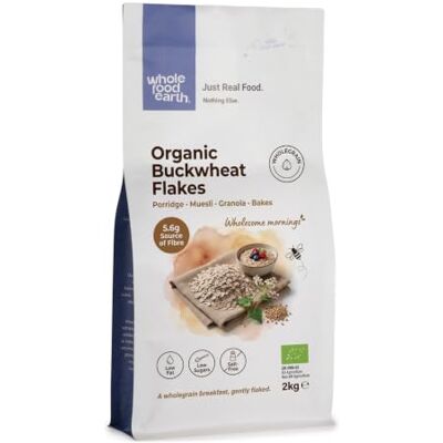 Wholefood Earth Bio-Buchweizenflocken 2 kg – Glutenfrei, Vegane Proteinquelle, Ohne Zusatzstoffe, Für Müslis, Porridge & Smoothies Wholefood Earth Bio-Buchweizenflocken 2 kg – Glutenfrei, Vegane Proteinquelle, Ohne Zusatzstoffe, Für Müslis, Porridge & Smoothies
