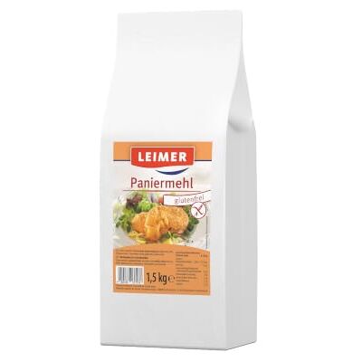 Leimer Paniermehl glutenfrei 1,5 kg Ideal zum Panieren von Fleisch, Fisch, Geflügel oder vegetarischen Alternativen Vegan (1 x 1500g) Leimer Paniermehl glutenfrei 1,5 kg Ideal zum Panieren von Fleisch, Fisch, Geflügel oder vegetarischen Alternativen Vegan (1 x 1500g)