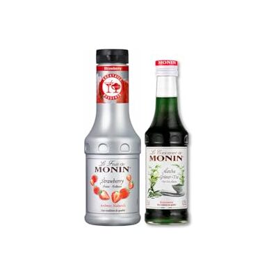 MONIN Strawberry Matcha Set – Matcha Grüner Tee Konzentrat (250 ml) & Le Fruit Erdbeer Fruchtpüree (500 ml) – Set für Strawberry Matcha Latte, Iced Matcha & Trendgetränke wie im Café MONIN Strawberry Matcha Set – Matcha Grüner Tee Konzentrat (250 ml) & Le Fruit Erdbeer Fruchtpüree (500 ml) – Set für Strawberry Matcha Latte, Iced Matcha & Trendgetränke wie im Café