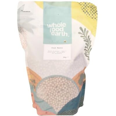 Wholefood Earth Sojabohnen – GMO frei – natürlich – vegan – Milchfrei – ohne Zuckerzusatz, 2 kg Wholefood Earth Sojabohnen – GMO frei – natürlich – vegan – Milchfrei – ohne Zuckerzusatz, 2 kg