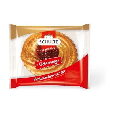 SCHULTE Feingebäck Große Ochsenaugen mit Persipan 60 Stück Mürbegebäck mit Apfel-Kirschfüllung Klassische Kekse zu Kaffee und Tee SCHULTE Feingebäck Große Ochsenaugen mit Persipan 60 Stück Mürbegebäck mit Apfel-Kirschfüllung Klassische Kekse zu Kaffee und Tee