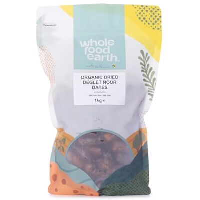 Wholefood Earth Bio-Getrocknete Deglet Nour Datteln (entsteint) 1 kg GVO-frei Roh Vegan Ballaststoffreich Zertifiziert biologisch Wholefood Earth Bio-Getrocknete Deglet Nour Datteln (entsteint) 1 kg GVO-frei Roh Vegan Ballaststoffreich Zertifiziert biologisch