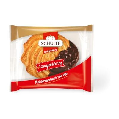 SCHULTE Feingebäck Sandgebäck-Ringe mit Zartbitterschokolade 70 Stück Knuspriges Mürbegebäck Kekse zu Kaffee und Tee SCHULTE Feingebäck Sandgebäck-Ringe mit Zartbitterschokolade 70 Stück Knuspriges Mürbegebäck Kekse zu Kaffee und Tee
