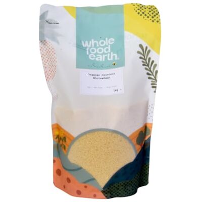 Wholefood Earth Organic Couscous Wholewheat – 1 kg Raw GMO Free Vegan High Fibre Certified Organic Wholefood Earth Organic Couscous Wholewheat – 1 kg Raw GMO Free Vegan High Fibre Certified Organic