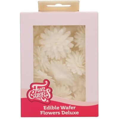 FunCakes Edible Wafer Flowers Essbare Blumen, Pompom/Daisy White, 12 Stück Weiße Pompom/Gänseblümchen aus Essbarem Papier, Gebrauchsfertig, Essbare Blumen für Torten, Kuchen, Cupcakes und Desserts FunCakes Edible Wafer Flowers Essbare Blumen, Pompom/Daisy White, 12 Stück Weiße Pompom/Gänseblümchen aus Essbarem Papier, Gebrauchsfertig, Essbare Blumen für Torten, Kuchen, Cupcakes und Desserts