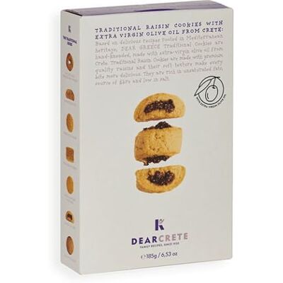 Dear Greece Stafidota, Griechische Rosinenkekse, 2 x 185g Traditionelles Gebäck mit Rosinen, 2 x 185g (370g) – Ohne Palmöl Dear Greece Stafidota, Griechische Rosinenkekse, 2 x 185g Traditionelles Gebäck mit Rosinen, 2 x 185g (370g) – Ohne Palmöl