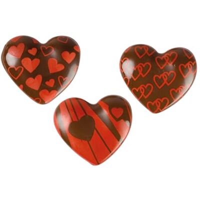 Günthart 135 Stück Filigran-Herzen aus dunkler Schokolade, bunt bedruckt mit drei Motiven, 1 er Pack (236 gr) Günthart 135 Stück Filigran-Herzen aus dunkler Schokolade, bunt bedruckt mit drei Motiven, 1 er Pack (236 gr)