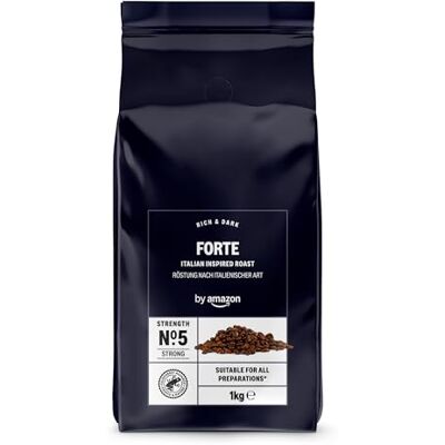 Amazon Forte Coffee Beans, Italian Inspired Roast Strength No. 5 Strong, 1kg Amazon Forte Coffee Beans, Italian Inspired Roast Strength No. 5 Strong, 1kg