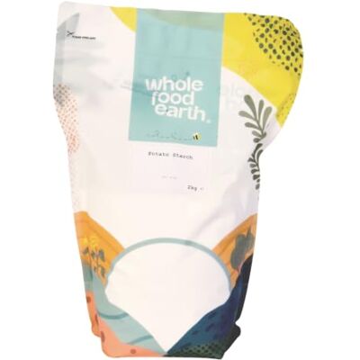 Wholefood Earth Kartoffelstärke GMO frei Vegan Milchfrei Ohne Zusatz von Zucker, 2 kg Wholefood Earth Kartoffelstärke GMO frei Vegan Milchfrei Ohne Zusatz von Zucker, 2 kg