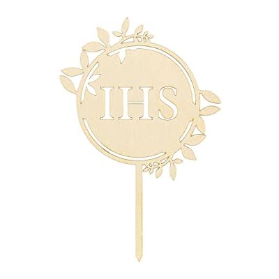 PartyDeco Cake Topper IHS Holz 23cm Tortendeko Kuchendeko Cupcake Kuchen Torten Kommunion christliche Motive PartyDeco Cake Topper IHS Holz 23cm Tortendeko Kuchendeko Cupcake Kuchen Torten Kommunion christliche Motive