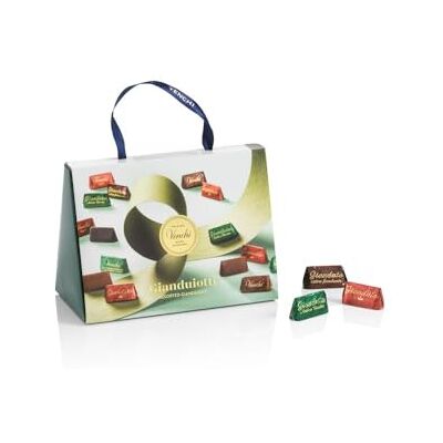Venchi Geschenkset Borsina Gianduiotti, mit verschiedenen Gianduiotti-Schokoladen, mit "Piemont-Haselnüss", 150 Gr, glutenfrei, ohne Farbstoffe, ohne Konservierungsstoffe, Geschenkidee Venchi Geschenkset Borsina Gianduiotti, mit verschiedenen Gianduiotti-Schokoladen, mit "Piemont-Haselnüss", 150 Gr, glutenfrei, ohne Farbstoffe, ohne Konservierungsstoffe, Geschenkidee