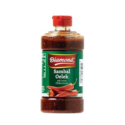 Diamond Sambal Oelek, Feurig scharfe Paste aus roten Chilischote, zum Verfeinern von Wok-Gerichten, Reispfannen & Bratnudeln 6 x 425 g Diamond Sambal Oelek, Feurig scharfe Paste aus roten Chilischote, zum Verfeinern von Wok-Gerichten, Reispfannen & Bratnudeln 6 x 425 g