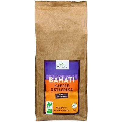 Herbaria Bahati Kaffee ganze Bohne bio 1 x 1000 g Bio Kaffeebohnen aus Ostafrika, ausgewogene Röstaromen von gerösteten Nüssen & Schokolade, für Kaffeevollautomaten Herbaria Bahati Kaffee ganze Bohne bio 1 x 1000 g Bio Kaffeebohnen aus Ostafrika, ausgewogene Röstaromen von gerösteten Nüssen & Schokolade, für Kaffeevollautomaten