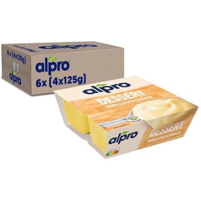 Alpro Soya-Dessert Feine Vanille – Auf Soyabasis – Vegan und von Natur aus laktosefrei – Reich an Calcium und Vitaminen – 6 x (4 x 125) g Alpro Soya-Dessert Feine Vanille – Auf Soyabasis – Vegan und von Natur aus laktosefrei – Reich an Calcium und Vitaminen – 6 x (4 x 125) g