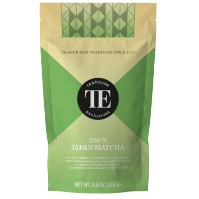 Teahouse Exclusives Japan Matcha Pulver 250 g 100% Matcha, zum Verfeinern von Backwaren, Kuchen, Speisen, Cocktails und Mixgetränken Teahouse Exclusives Japan Matcha Pulver 250 g 100% Matcha, zum Verfeinern von Backwaren, Kuchen, Speisen, Cocktails und Mixgetränken