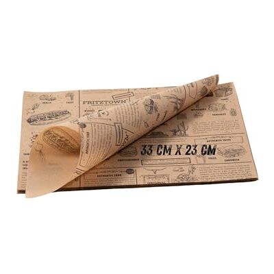 FRITZTOWN Deli Paper 33×23 cm 500 Blatt Unbeschichtetes Einschlagpapier & Burger Papier Fettabweisendes Food Paper für Burger, Pommes, Sandwich, BBQ & Street Food FRITZTOWN Deli Paper 33×23 cm 500 Blatt Unbeschichtetes Einschlagpapier & Burger Papier Fettabweisendes Food Paper für Burger, Pommes, Sandwich, BBQ & Street Food