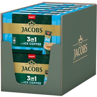 Jacobs 3in1 Ice Coffee, Instant Kaffee Sticks, löslicher Bohnenkaffee mit Creamer und Zucker, 12 x 10 Sticks, 120 Getränke Jacobs 3in1 Ice Coffee, Instant Kaffee Sticks, löslicher Bohnenkaffee mit Creamer und Zucker, 12 x 10 Sticks, 120 Getränke