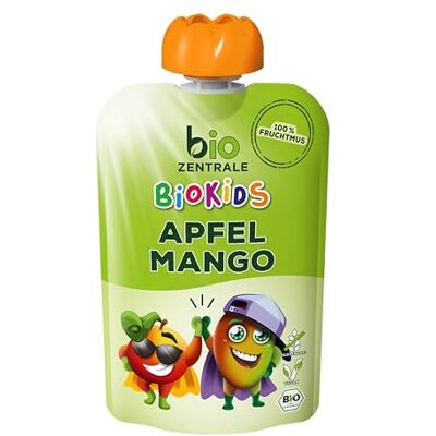 bioZentrale BioKids Quetschies Apfel-Mango 12x 90 g Früchte Quetschbeutel & Quetschies mit 100% Frucht Fruchtmus ohne Zuckerzusatz bioZentrale BioKids Quetschies Apfel-Mango 12x 90 g Früchte Quetschbeutel & Quetschies mit 100% Frucht Fruchtmus ohne Zuckerzusatz