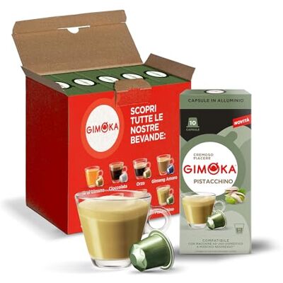 Gimoka Kaffeekapseln, Geschmack PISTAZIE cappuccino 50 Kapsel aus Aluminium Kompatibel mit Nespresso* Haushalts-Espressomaschinen 50 Stück (5 x 10 Getränke) Hergestellt in Italien Gimoka Kaffeekapseln, Geschmack PISTAZIE cappuccino 50 Kapsel aus Aluminium Kompatibel mit Nespresso* Haushalts-Espressomaschinen 50 Stück (5 x 10 Getränke) Hergestellt in Italien