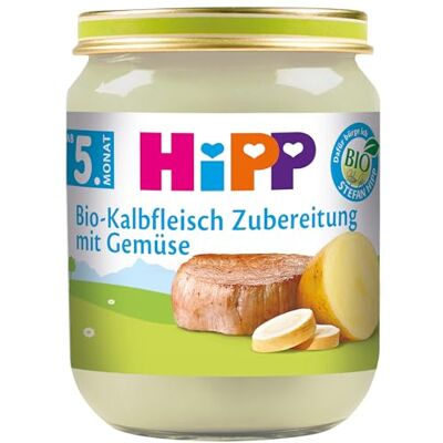 HiPP Fleischzubereitungen, Kalbsfleischzubereitung mit Gemüse, 6er Pack (6 x 125 g) HiPP Fleischzubereitungen, Kalbsfleischzubereitung mit Gemüse, 6er Pack (6 x 125 g)