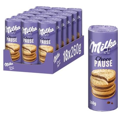 Milka Choco Pause – Knusprige Kekse mit zarter Alpenmilch-Schokolade-Crème – 18 x 260 g Milka Choco Pause – Knusprige Kekse mit zarter Alpenmilch-Schokolade-Crème – 18 x 260 g