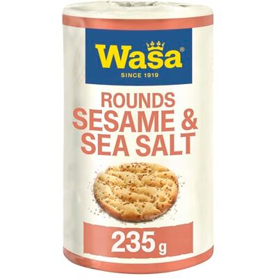 Wasa Knäckebrot Tasty Snacks Sesame & Sea Salt Rounds, 8er Pack 235g Wasa Knäckebrot Tasty Snacks Sesame & Sea Salt Rounds, 8er Pack 235g