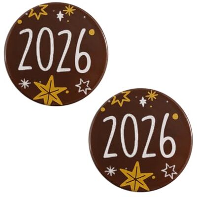 Günthart 135 Stück Neujahr, Silvester Aufleger mit Aufschrift 2026 aus dunkler Schokolade, 1er Pack (245 gr) Günthart 135 Stück Neujahr, Silvester Aufleger mit Aufschrift 2026 aus dunkler Schokolade, 1er Pack (245 gr)