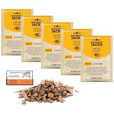AlcoFermBrew 5 x Mangrove Jack’s 11 g/25 l Mead-Hefe – Hefe für Met-Gärung, Hefe für Honig, Weinhefe AlcoFermBrew 5 x Mangrove Jack’s 11 g/25 l Mead-Hefe – Hefe für Met-Gärung, Hefe für Honig, Weinhefe